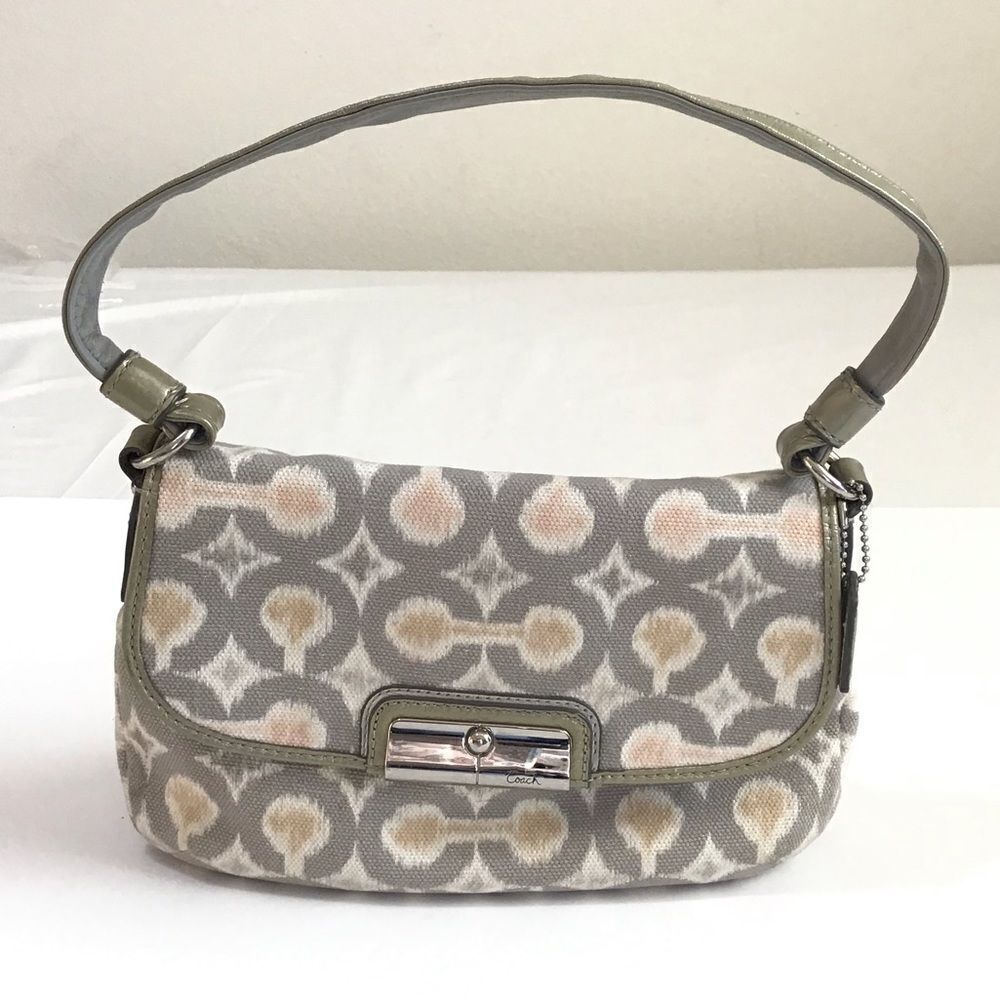 Coach Grey Kristin IKAT Top Pouch Purse